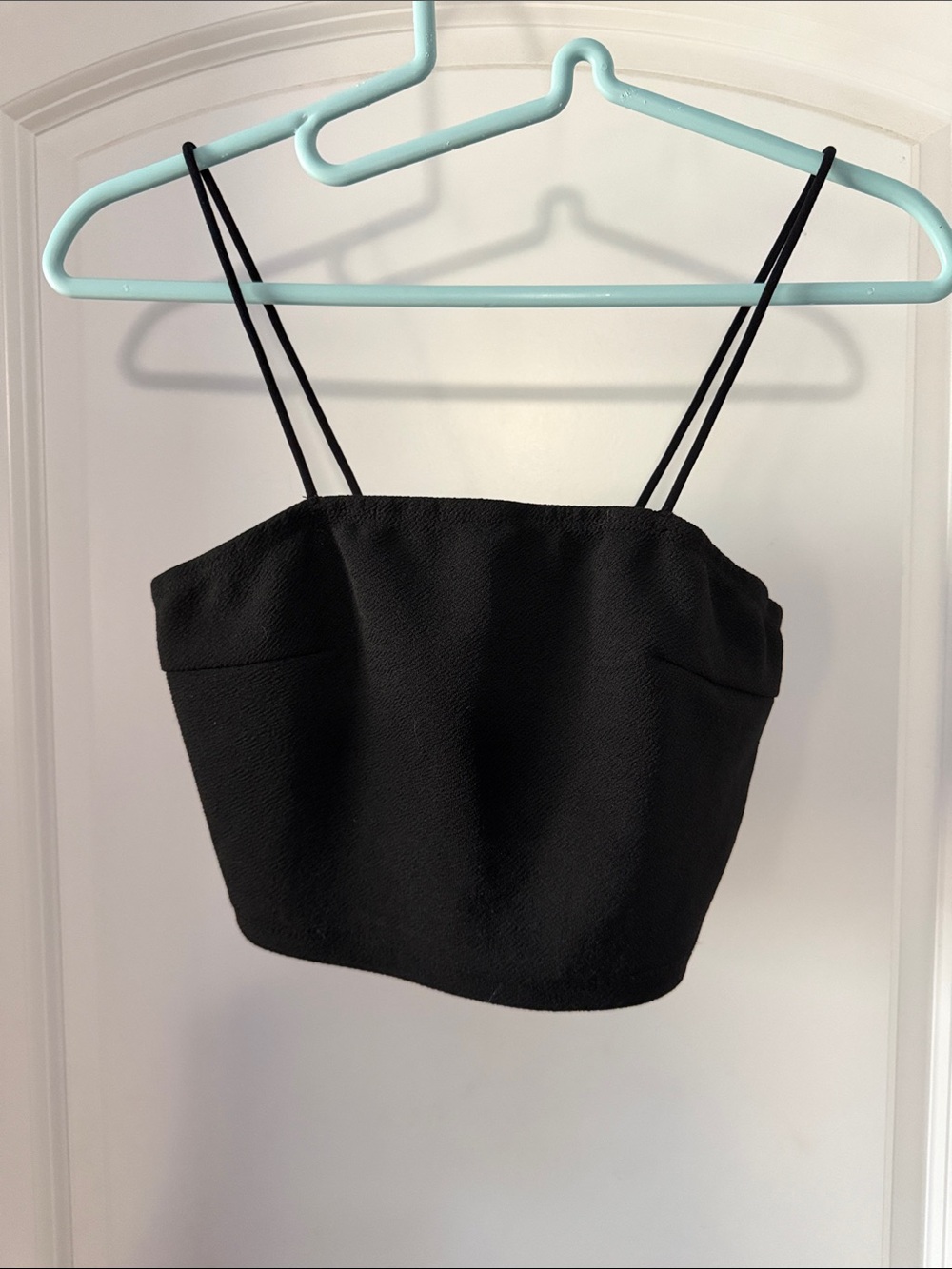 SHEIN Black Double Spaghetti Strap Cropped Cami
